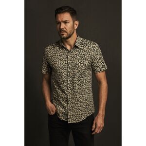 John Varvatos Star USA Floral Shirt Sleeve Button Up Shirt Top  Mens Size Small